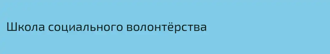 Школа социального волонтёрства